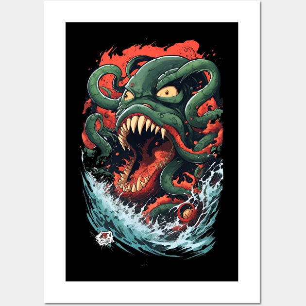 Sea Monster Wall Art by Terror-Fi